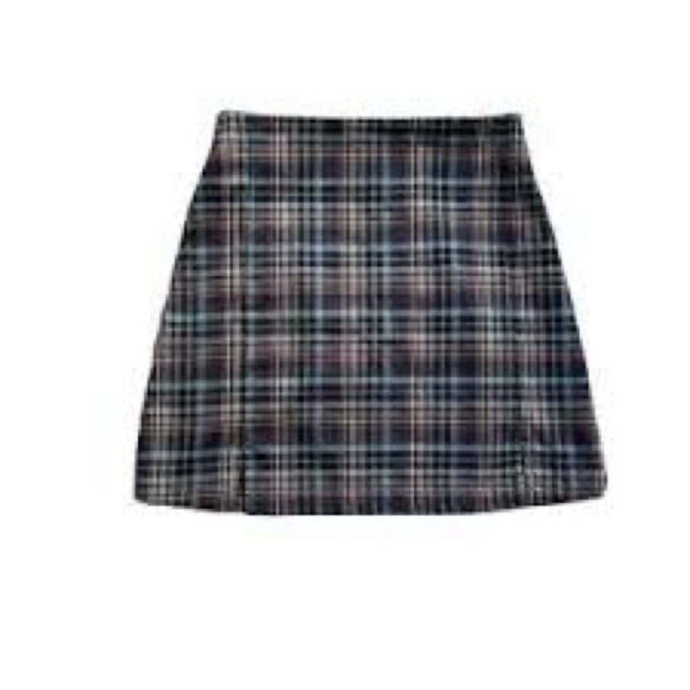 Brandy Melville John Galt OS Marron and Navy Plaid Women's Skirt, 2022